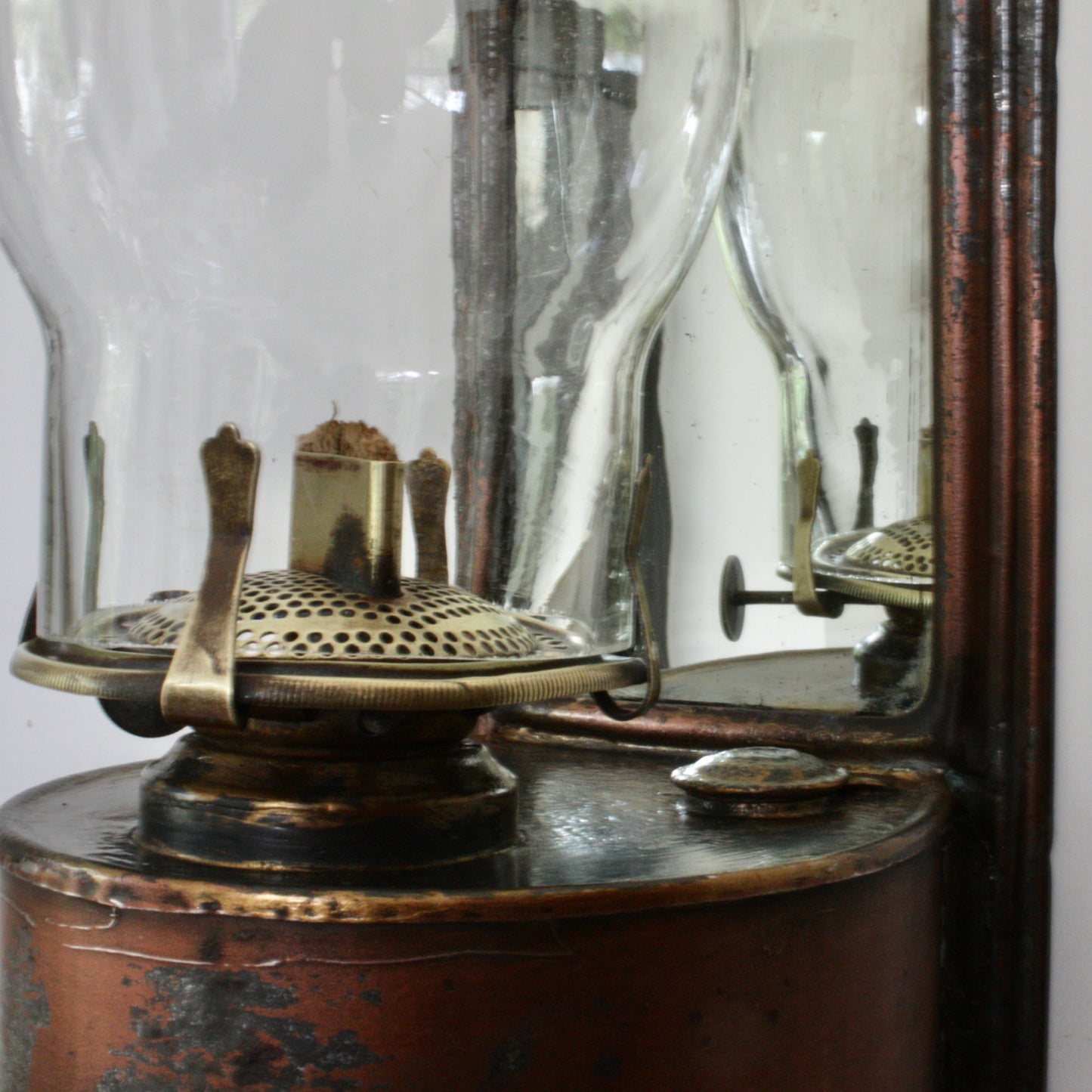 
                  
                    mirror backed campaign tin plate storm paraffin lamp
                  
                