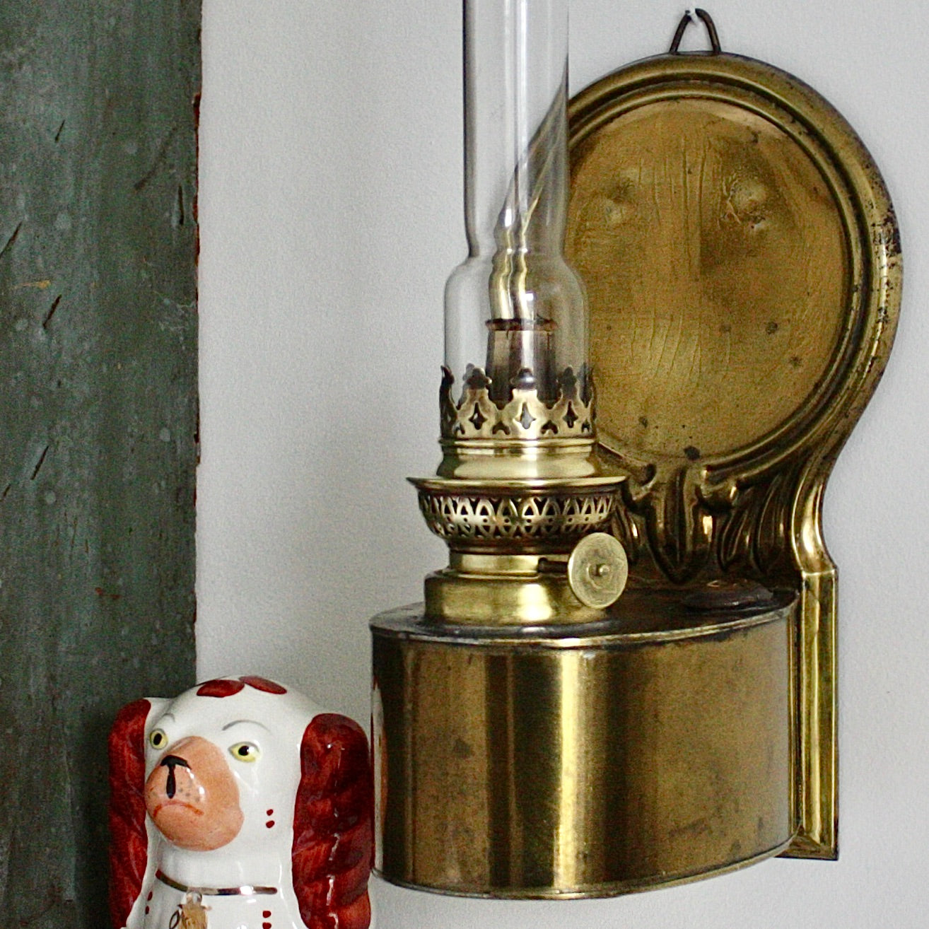 
                  
                    a victorian brass plated tin storm paraffin lamp
                  
                