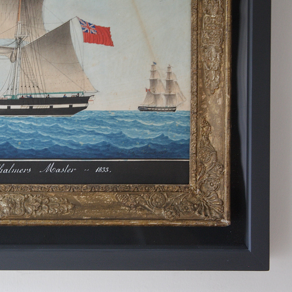 an early pierhead painting of the sailing brig 