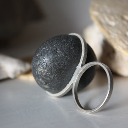 
                  
                    no.4 sterling silver and Atlantic pebble ring by antonia robinson
                  
                