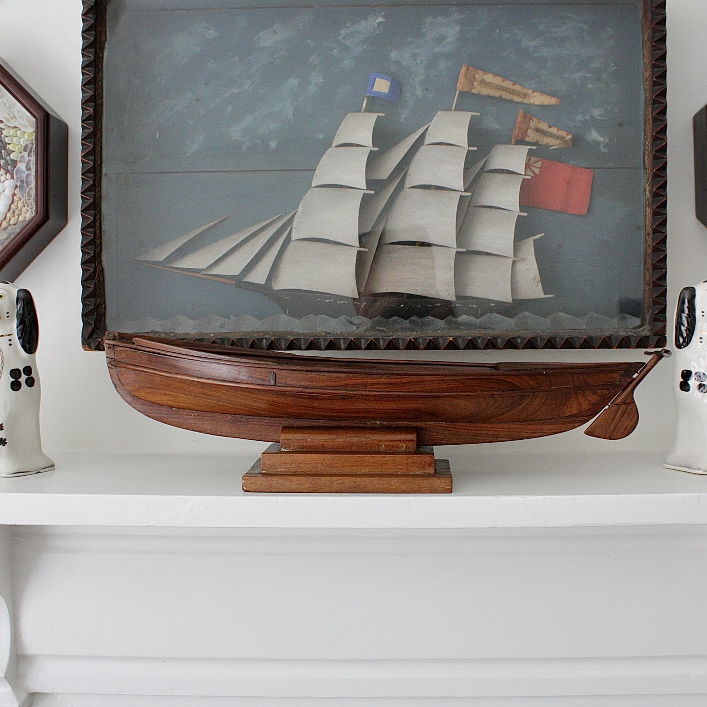 
                  
                    a 19th century sailor made carved whaler.
                  
                
