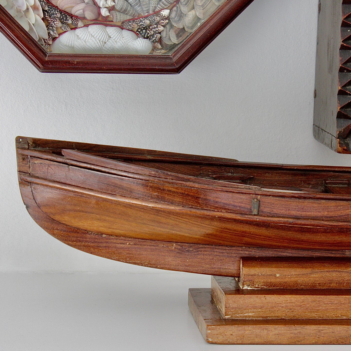 
                  
                    a 19th century sailor made carved whaler.
                  
                