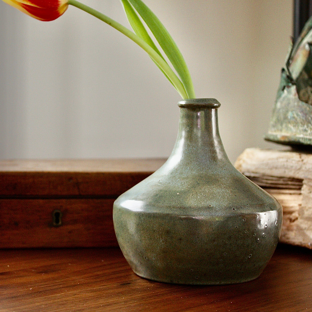 
                  
                    lakes pottery Truro green glazed vase
                  
                
