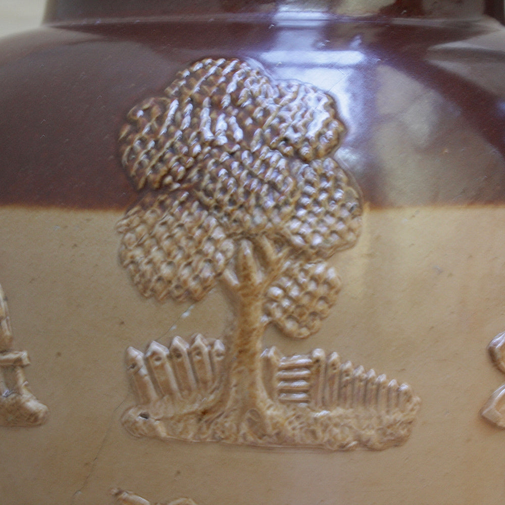 
                  
                    a splendid staple and rivet repaired doulton of lambeth "harvest" jug
                  
                