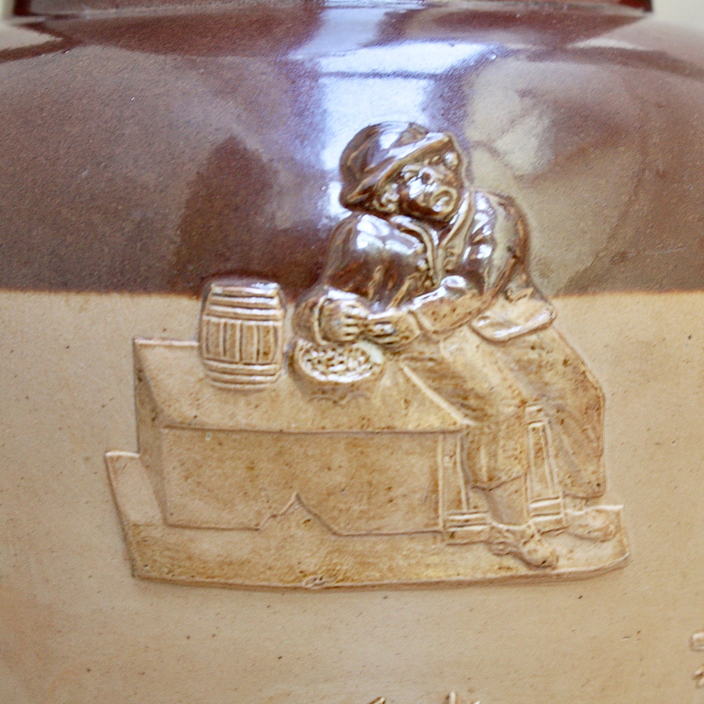 
                  
                    a splendid staple and rivet repaired doulton of lambeth "harvest" jug
                  
                