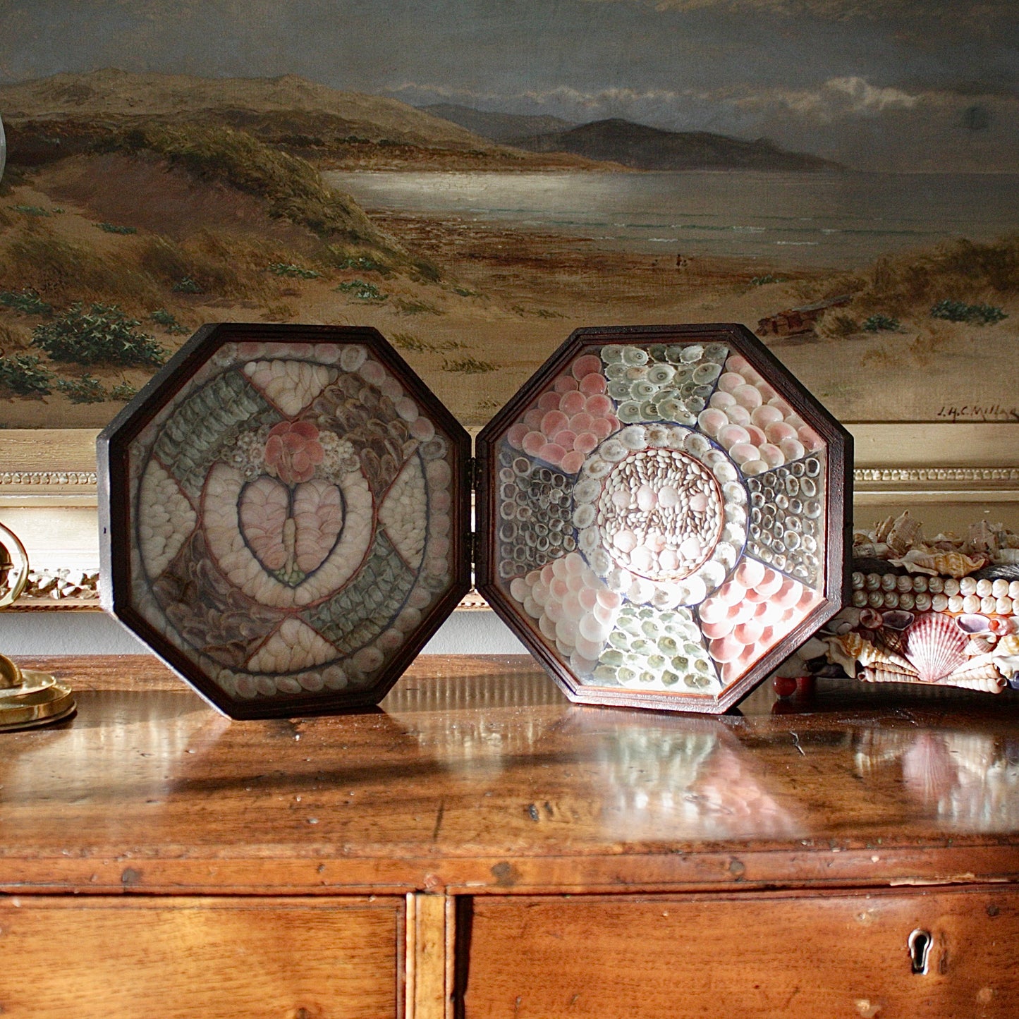 
                  
                    a sailors valentine " home again " with interesting  provenance.
                  
                