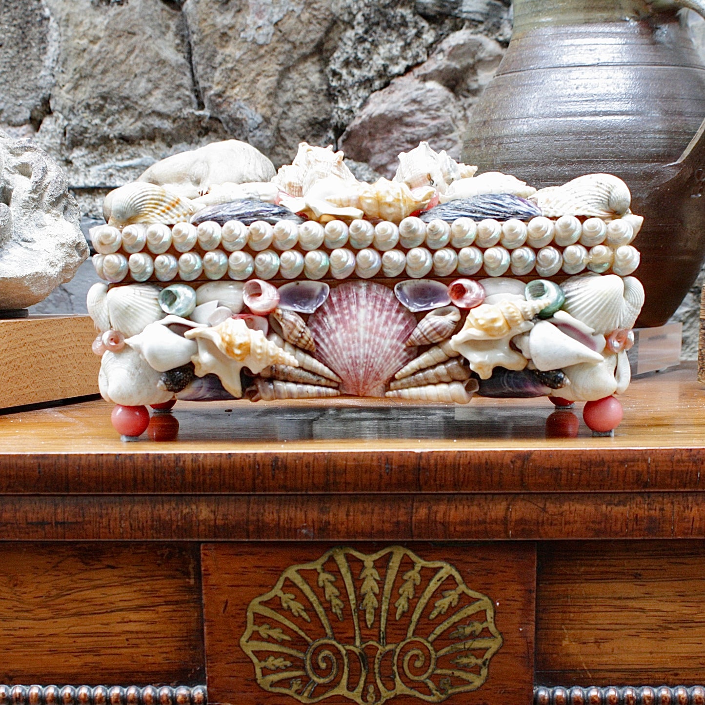 
                  
                    a sweetheart shell box.
                  
                