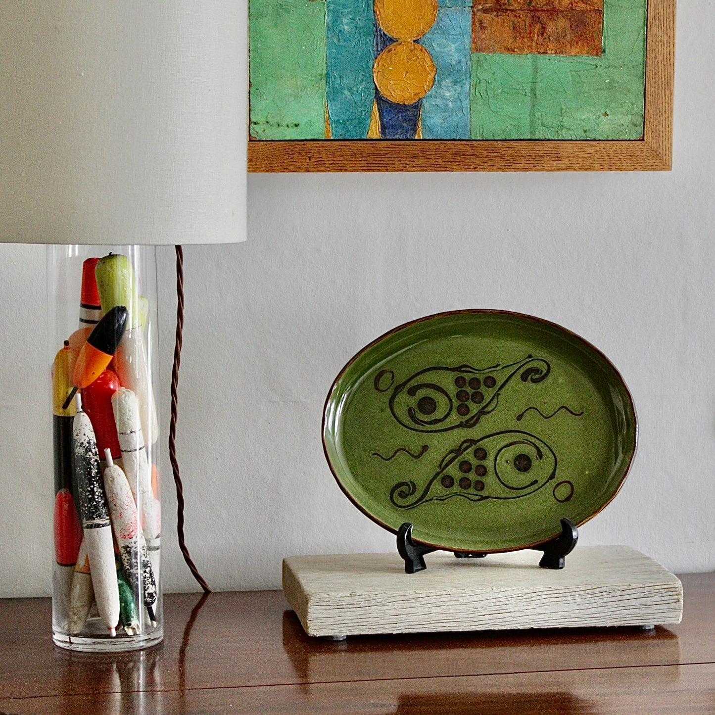 
                  
                    an oval green slipware dish by dieter kunzemann
                  
                