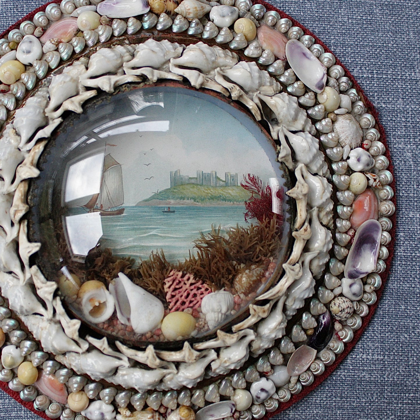 
                  
                    sailors valentine. victorian shell keepsake, "bamburgh castle"
                  
                