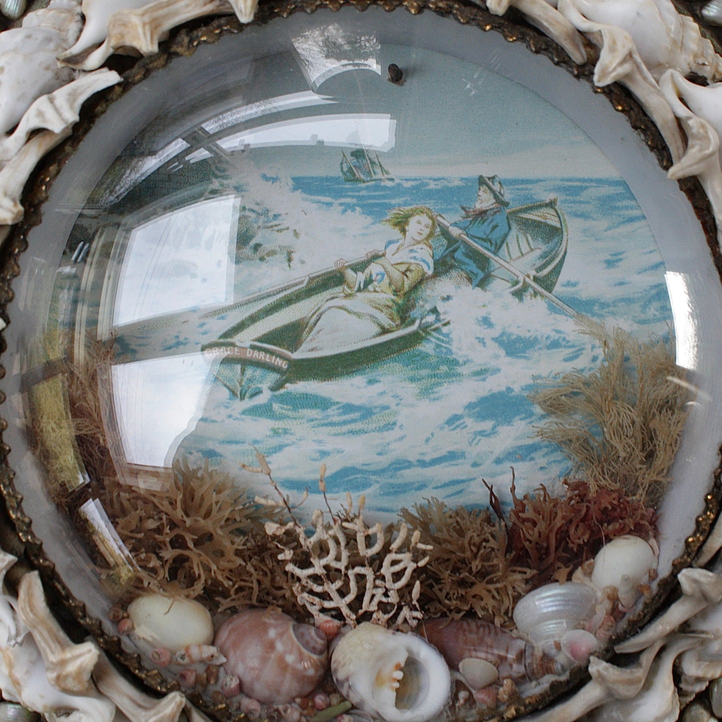 
                  
                    sailors valentine. victorian shell keepsake of grace darlings rescue,
                  
                