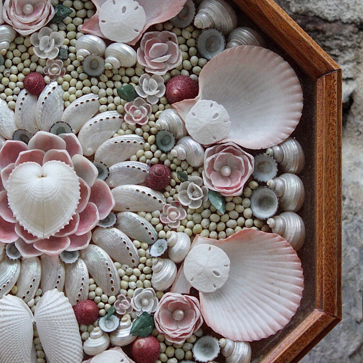 
                  
                    sailors valentine. 20th century shell mosaic.
                  
                