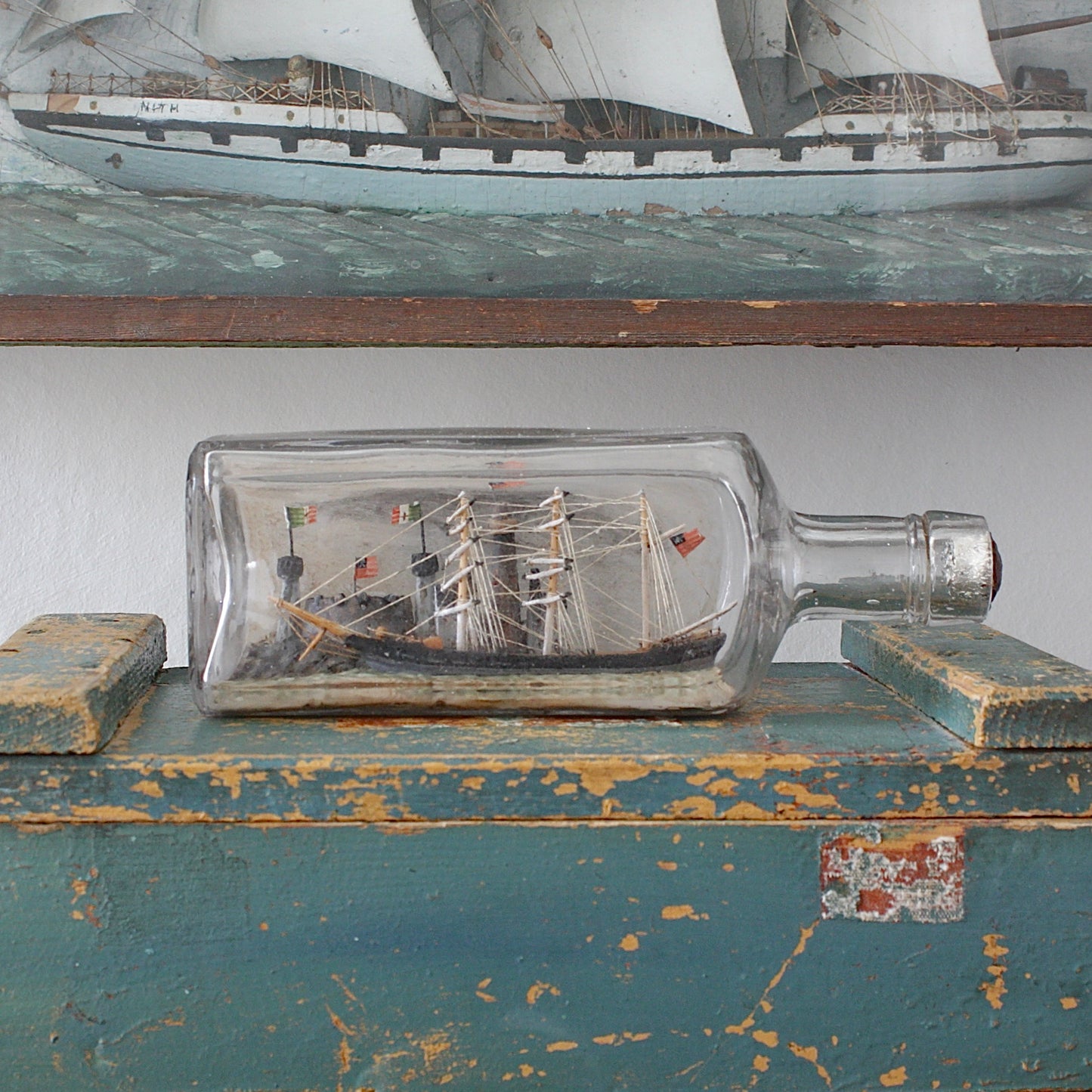 
                  
                    a ship in a bottle . an historical depiction.
                  
                