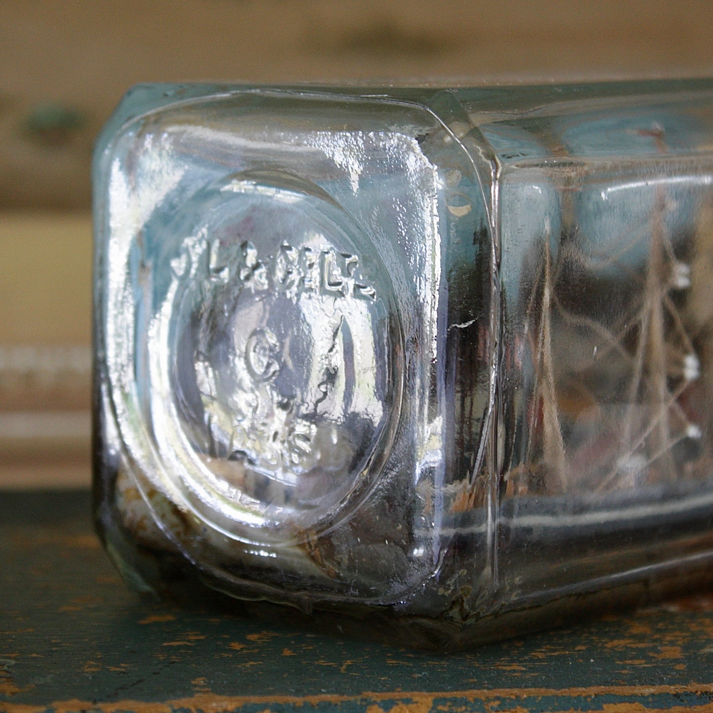 
                  
                    a ship in a bottle with volcano.
                  
                