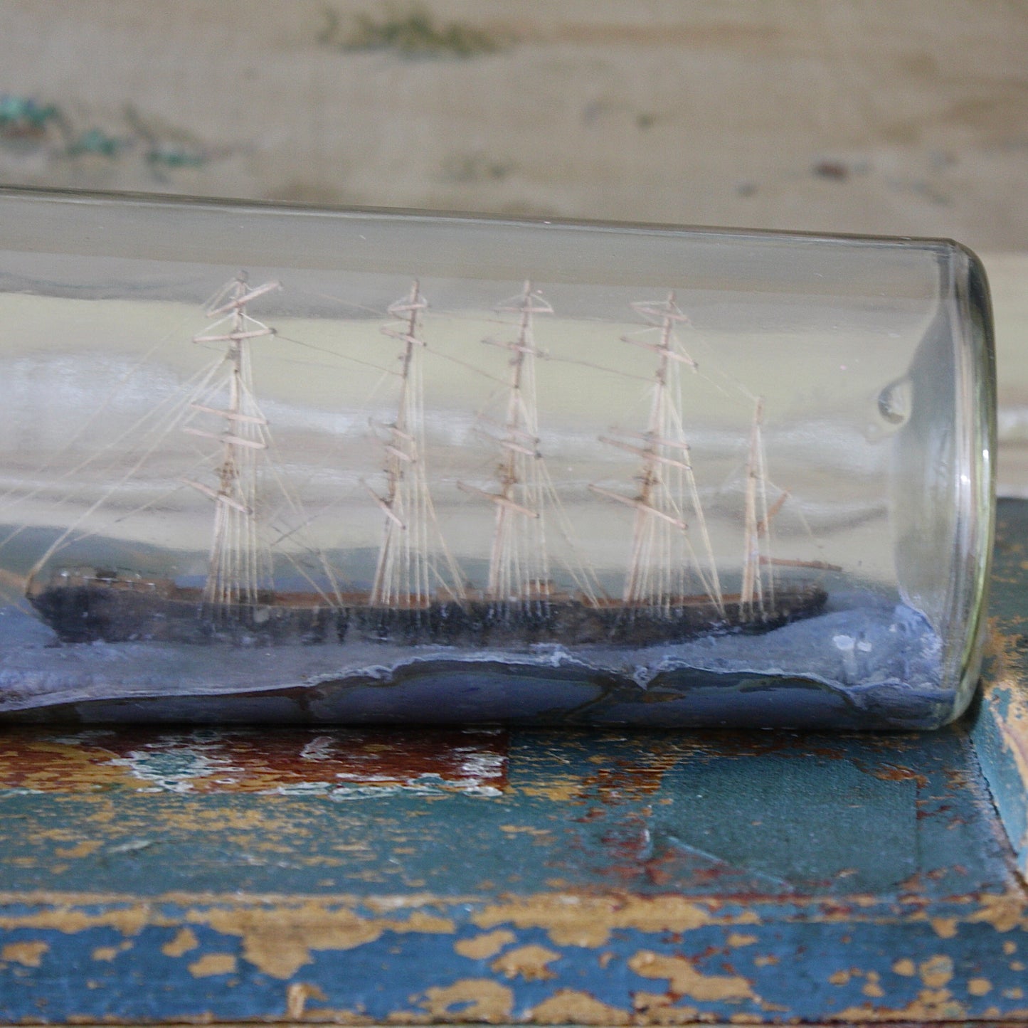 
                  
                    a windjammer ship in a bottle.
                  
                