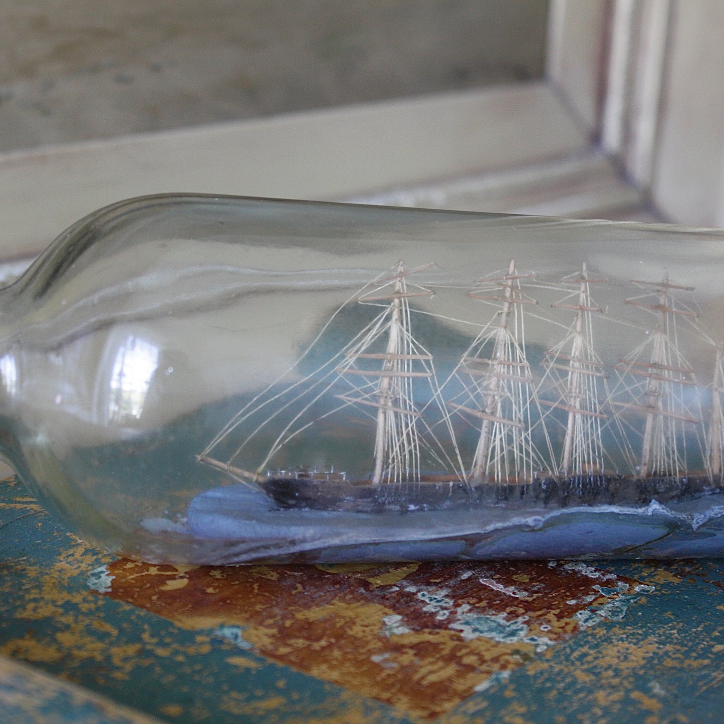 
                  
                    a windjammer ship in a bottle.
                  
                