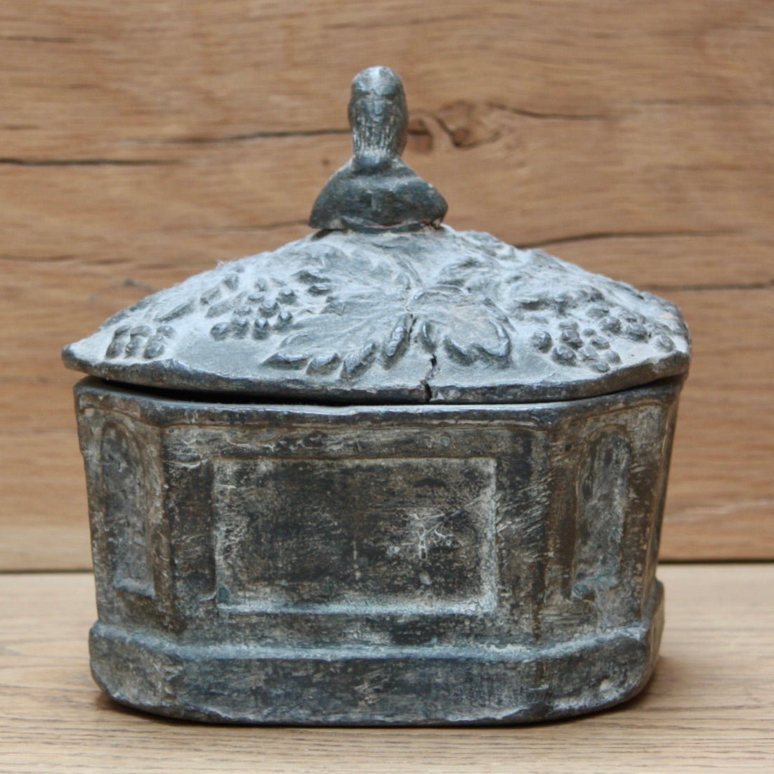 
                  
                    georgian " bonnet rouge " lead tobacco storage box
                  
                