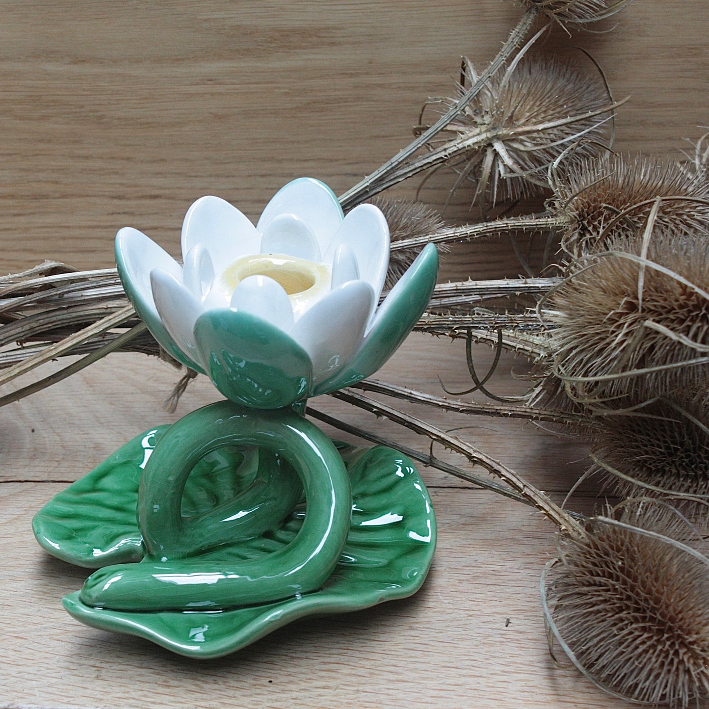 
                  
                    majolica water Lilly candle holders by bardalo pinheiro
                  
                