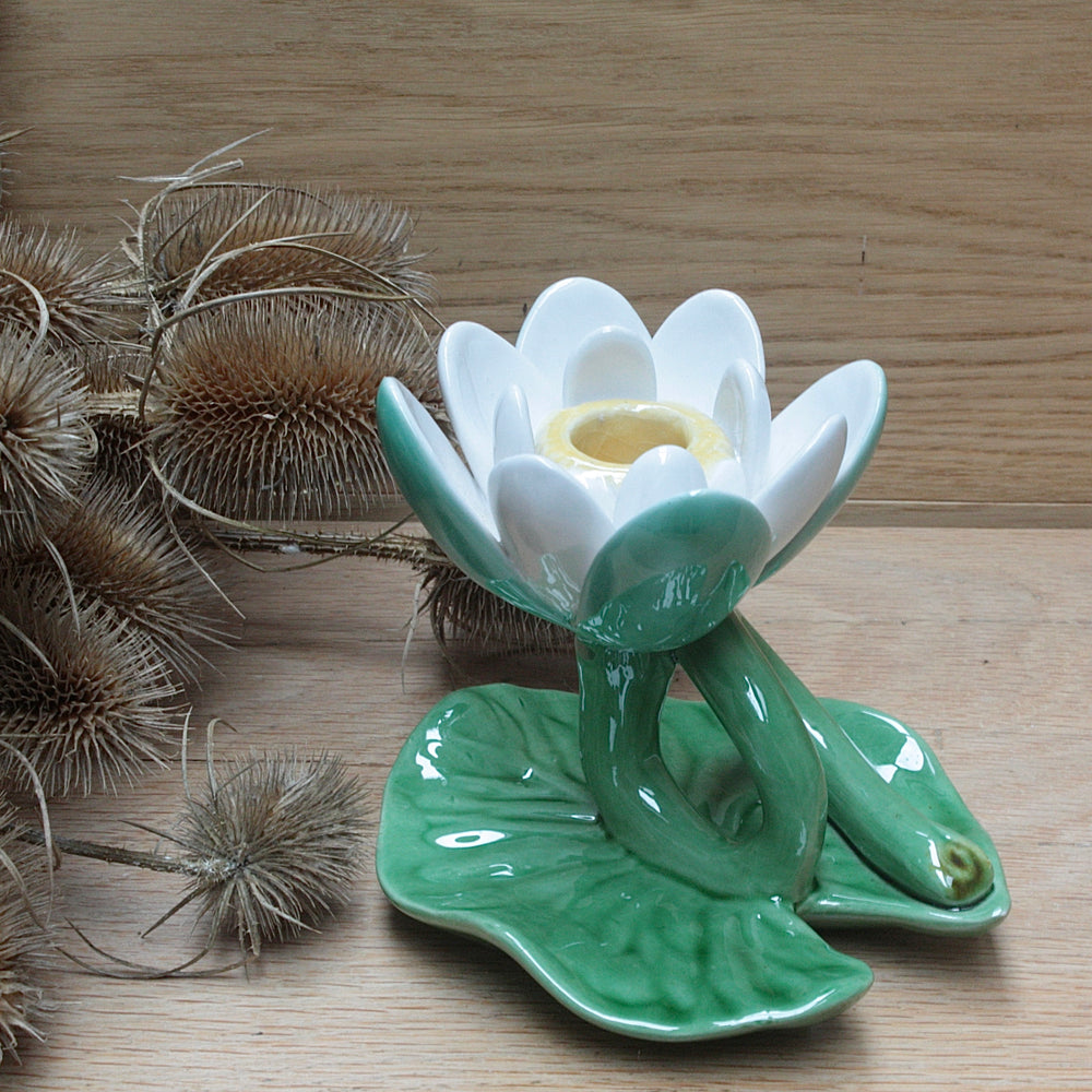 
                  
                    majolica water Lilly candle holders by bardalo pinheiro
                  
                