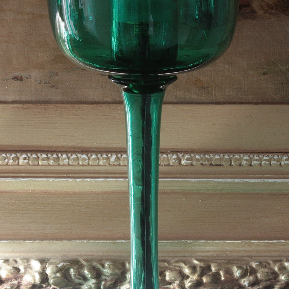 
                  
                    emerald green glass lamps, a pair
                  
                