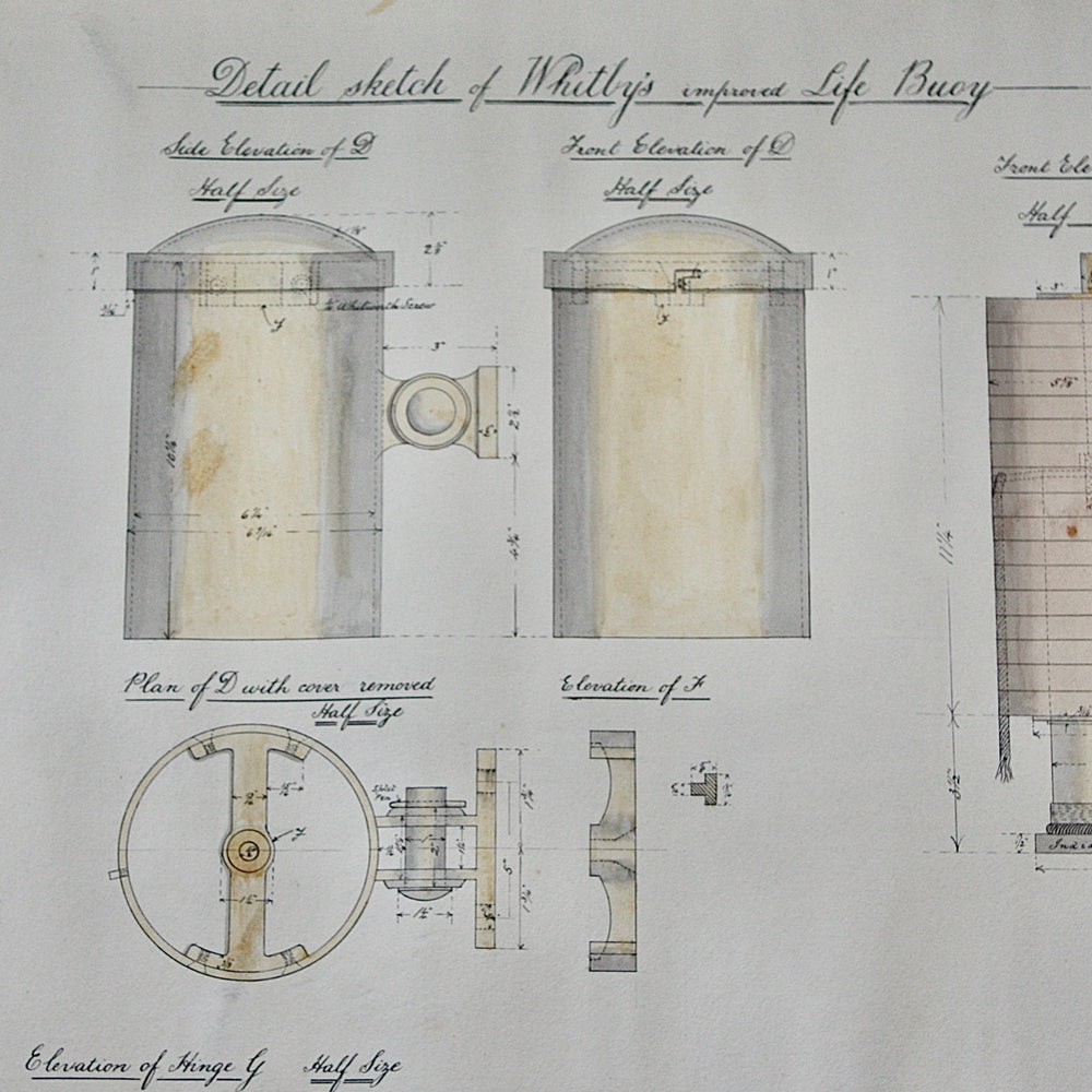 
                  
                    a large detail sketch of whitby's improved life buoy
                  
                