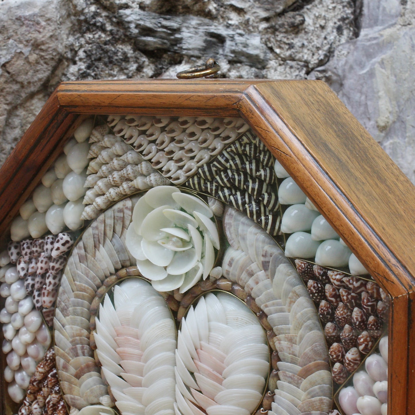 
                  
                    a late 20th century shell mosaic, sailors  valentine.
                  
                