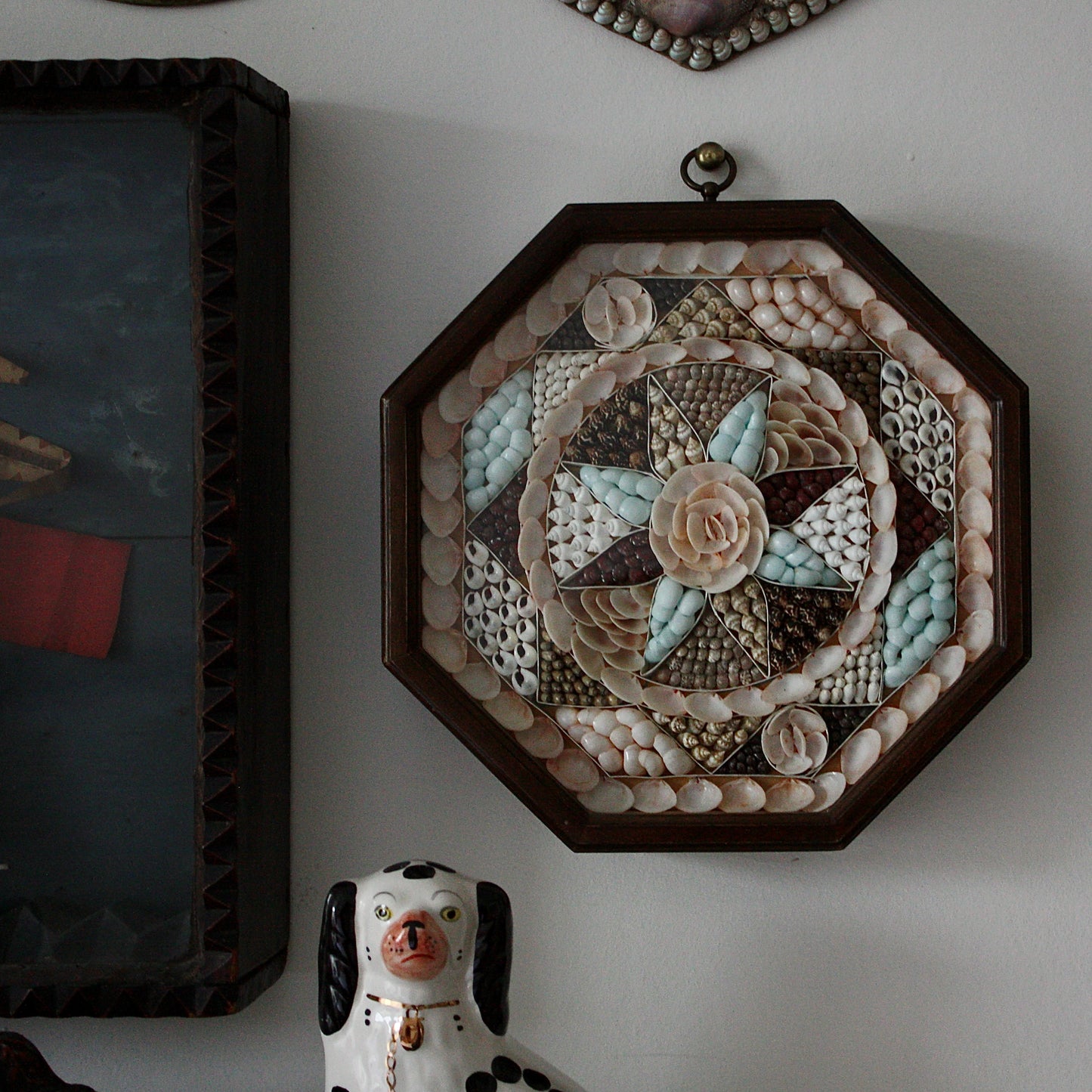 
                  
                    sailors valentine, a late 20th century shell mosaic.
                  
                