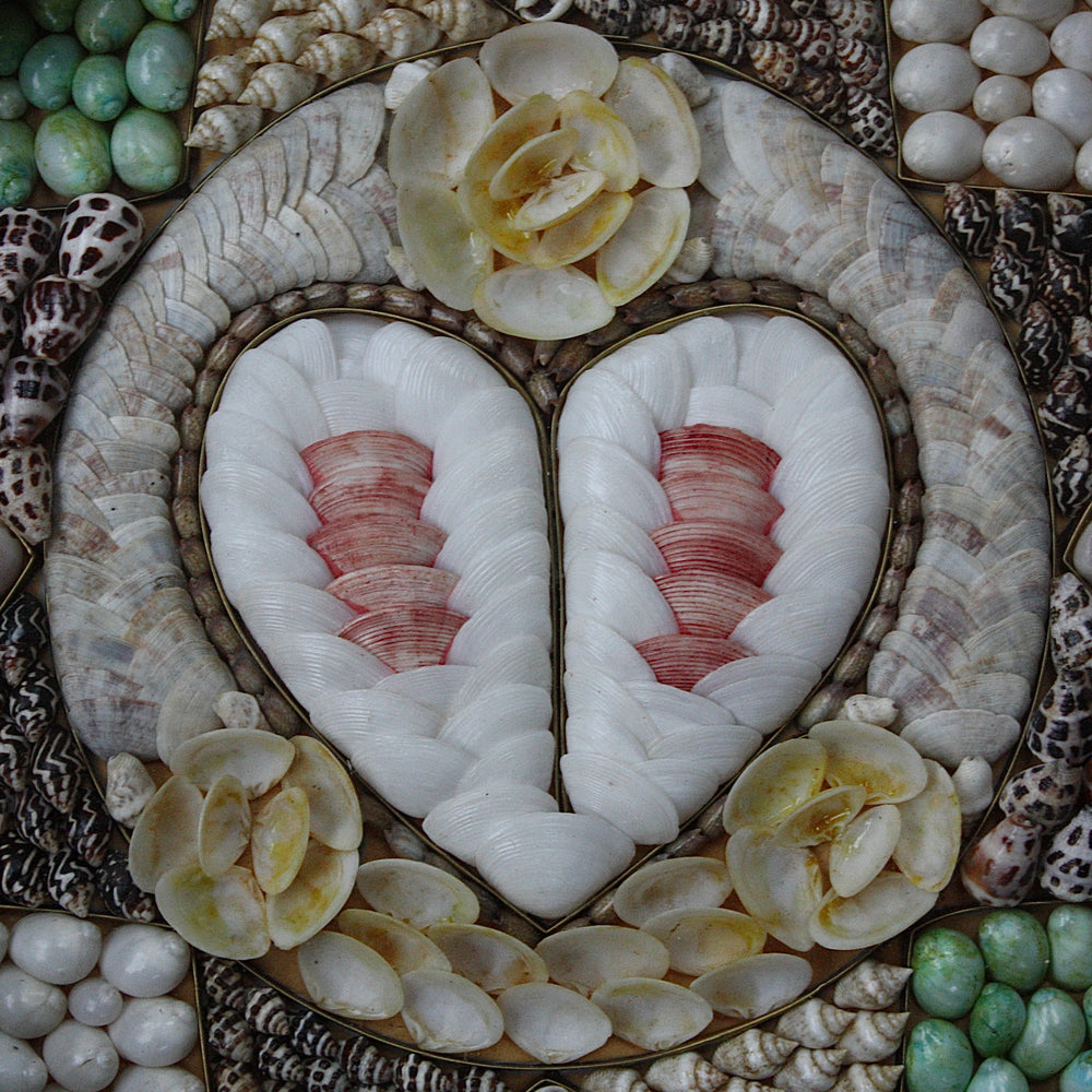 
                  
                    a late 20th century shell mosaic, sailors valentine.
                  
                